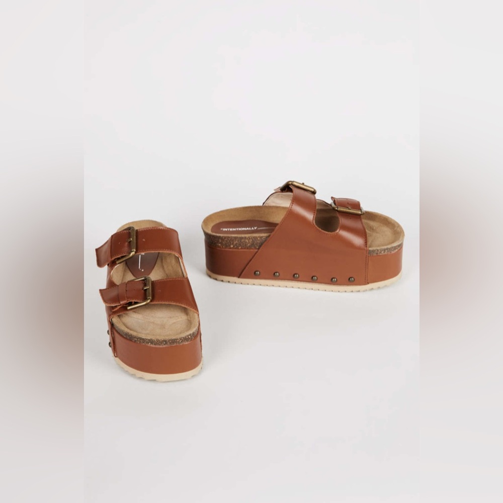 FREE PEOPLE INTENTIONALLY COOPER-2 LEATHER PLATFORM SANDAL - Picture 5 of 10